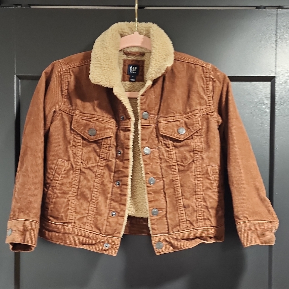 GAP Boys's Brown Corduroy Jacket with Fuzzy Lining